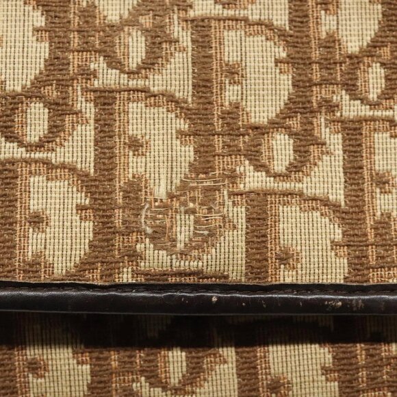 Christian Dior Trotter Canvas Shoulder Bag Brown Gold Auth - Picture 10 of 16